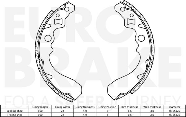 Eurobrake 58492751503 - Комплект гальм, барабанний механізм avtolavka.club