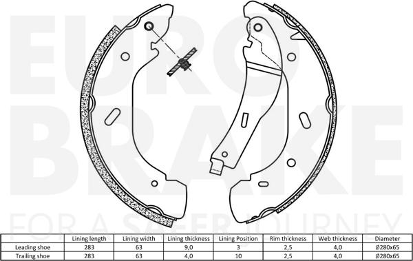 Eurobrake 58492725675 - Комплект гальм, барабанний механізм avtolavka.club