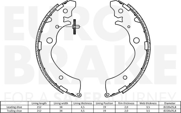 Eurobrake 58492726508 - Комплект гальм, барабанний механізм avtolavka.club