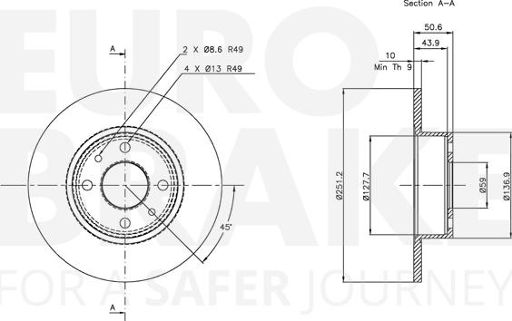 Eurobrake 5815319928 - Гальмівний диск avtolavka.club