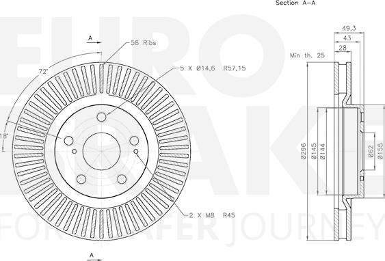 Eurobrake 58153145117 - Гальмівний диск avtolavka.club