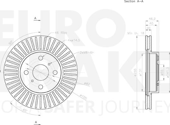 Eurobrake 58153145134 - Гальмівний диск avtolavka.club