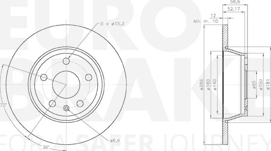 Eurobrake 58153147168 - Гальмівний диск avtolavka.club