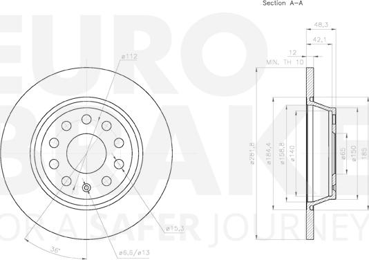 Eurobrake 58153147133 - Гальмівний диск avtolavka.club