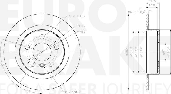 Eurobrake 58153115119 - Гальмівний диск avtolavka.club