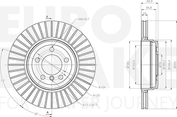 Eurobrake 5815311579 - Гальмівний диск avtolavka.club