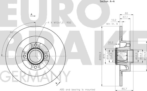 Eurobrake 5815313965 - Гальмівний диск avtolavka.club