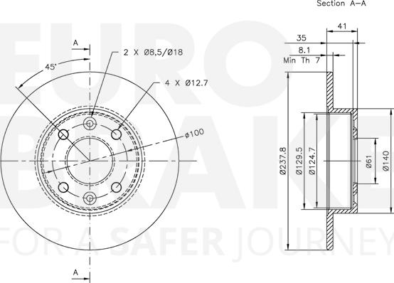 Eurobrake 5815313906 - Гальмівний диск avtolavka.club