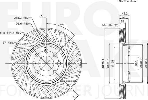 Eurobrake 5815313651 - Гальмівний диск avtolavka.club