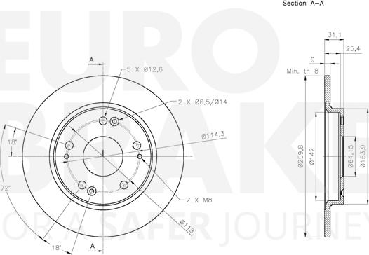 Eurobrake 5815312655 - Гальмівний диск avtolavka.club