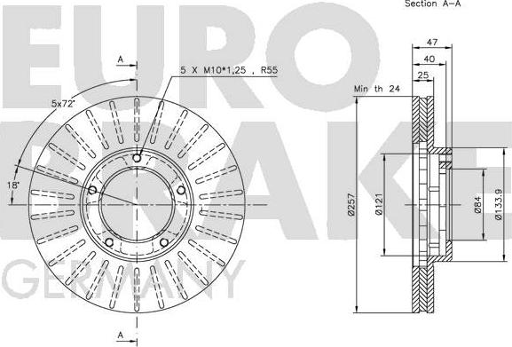 Eurobrake 5815209949 - Гальмівний диск avtolavka.club