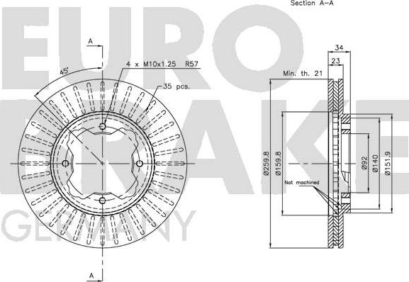 Eurobrake 5815209941 - Гальмівний диск avtolavka.club