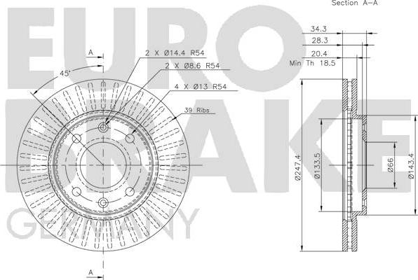 Eurobrake 5815209918 - Гальмівний диск avtolavka.club