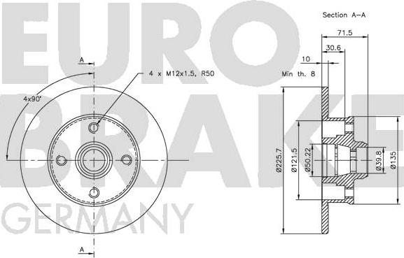 Eurobrake 5815209935 - Гальмівний диск avtolavka.club