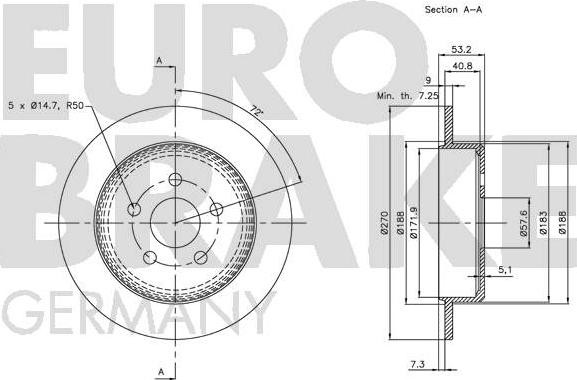 Eurobrake 5815209310 - Гальмівний диск avtolavka.club