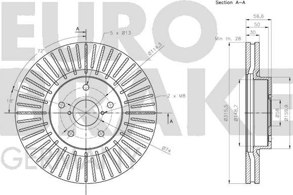 Eurobrake 5815204421 - Гальмівний диск avtolavka.club