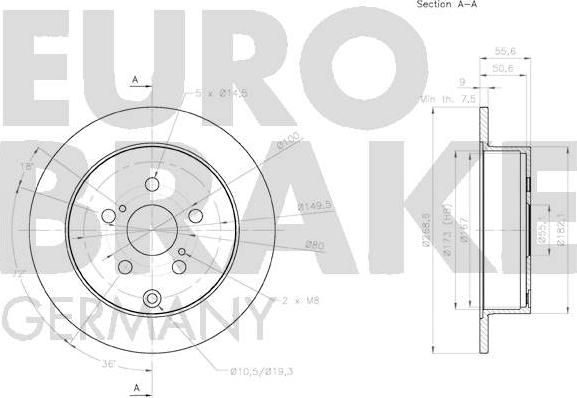 Eurobrake 58152045156 - Гальмівний диск avtolavka.club