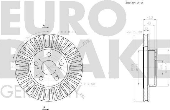 Eurobrake 58152045157 - Гальмівний диск avtolavka.club