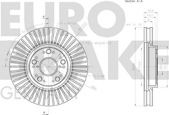 Eurobrake 58152045166 - Гальмівний диск avtolavka.club