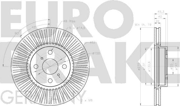 Eurobrake 58152045108 - Гальмівний диск avtolavka.club