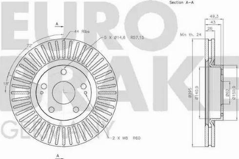 Eurobrake 58152045116 - Гальмівний диск avtolavka.club