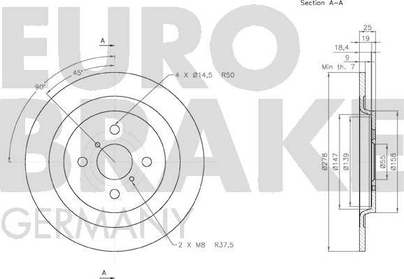 Eurobrake 58152045111 - Гальмівний диск avtolavka.club