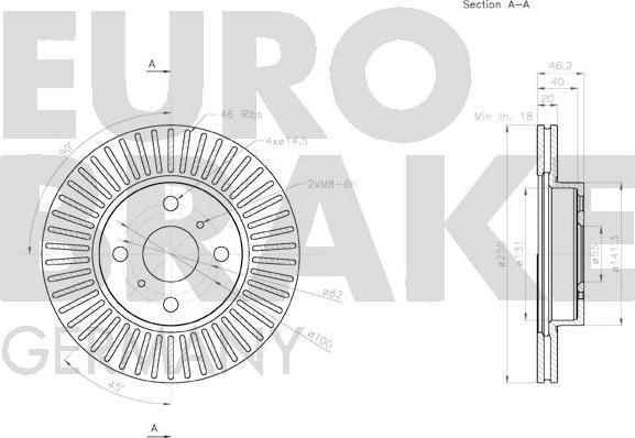 Eurobrake 58152045134 - Гальмівний диск avtolavka.club