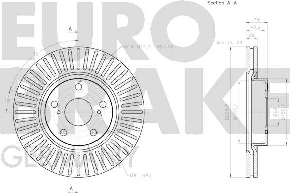 Eurobrake 58152045125 - Гальмівний диск avtolavka.club