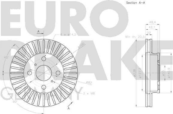 Eurobrake 58152045174 - Гальмівний диск avtolavka.club
