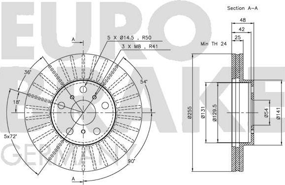 Eurobrake 5815204538 - Гальмівний диск avtolavka.club