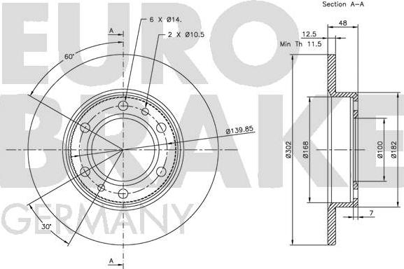 Eurobrake 5815204524 - Гальмівний диск avtolavka.club