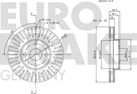 Eurobrake 5815204579 - Гальмівний диск avtolavka.club