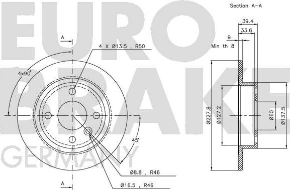 Eurobrake 5815204824 - Гальмівний диск avtolavka.club