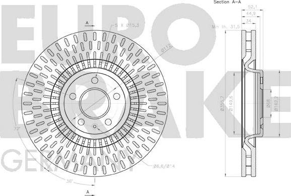 Eurobrake 58152047155 - Гальмівний диск avtolavka.club