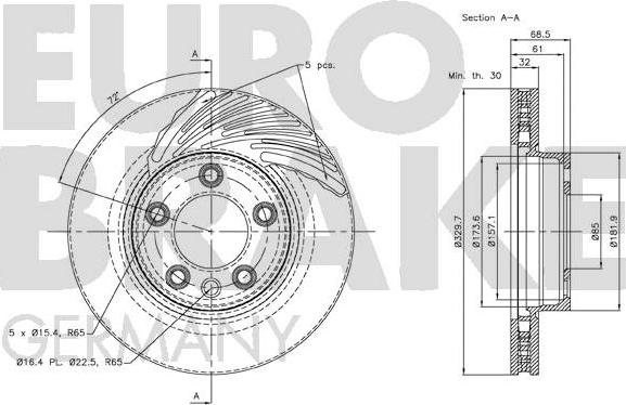 Eurobrake 58152047102 - Гальмівний диск avtolavka.club