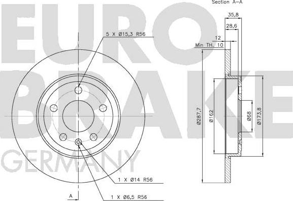 Eurobrake 58152047111 - Гальмівний диск avtolavka.club