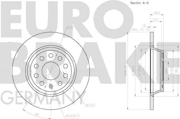 Eurobrake 58152047133 - Гальмівний диск avtolavka.club