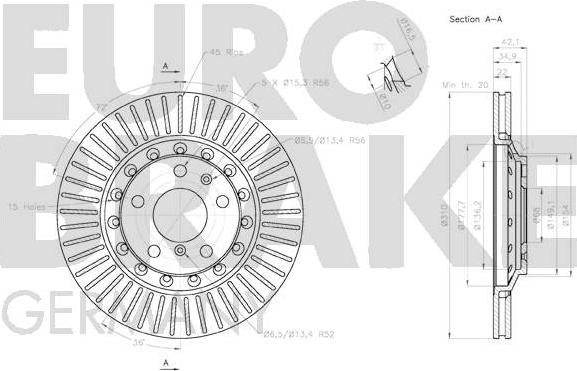 Eurobrake 58152047126 - Гальмівний диск avtolavka.club