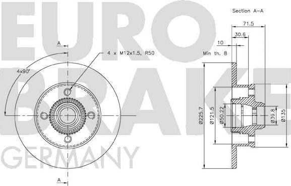 Eurobrake 58152047121 - Гальмівний диск avtolavka.club