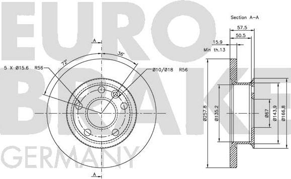 Eurobrake 5815204731 - Гальмівний диск avtolavka.club