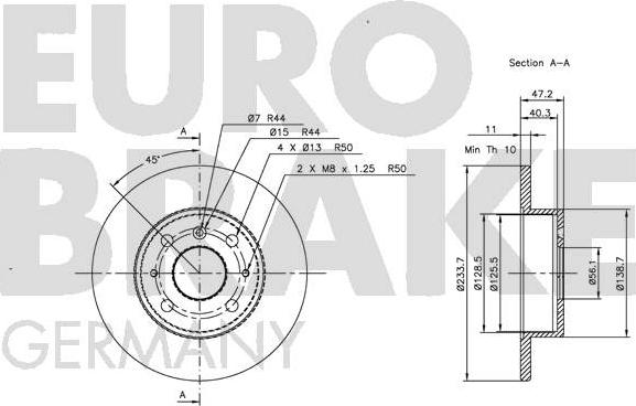 Eurobrake 5815205105 - Гальмівний диск avtolavka.club