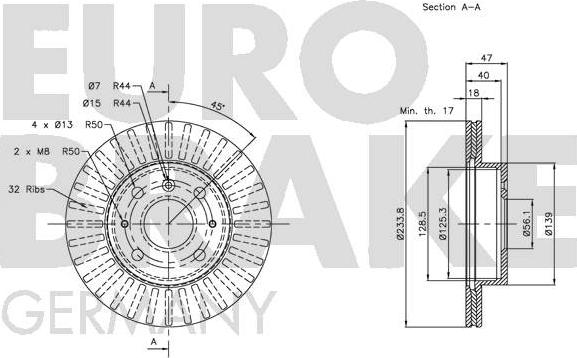 Eurobrake 5815205106 - Гальмівний диск avtolavka.club