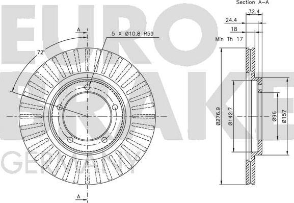 Eurobrake 5815205108 - Гальмівний диск avtolavka.club