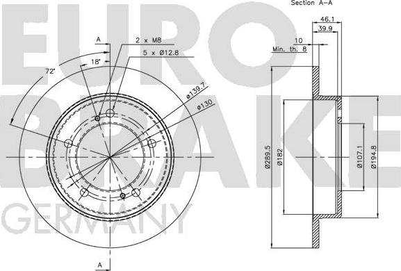 Eurobrake 5815205203 - Гальмівний диск avtolavka.club