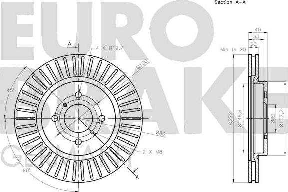 Eurobrake 5815205228 - Гальмівний диск avtolavka.club