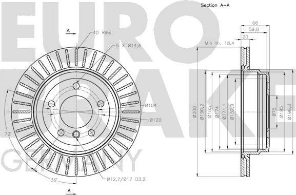 Eurobrake 5815201581 - Гальмівний диск avtolavka.club