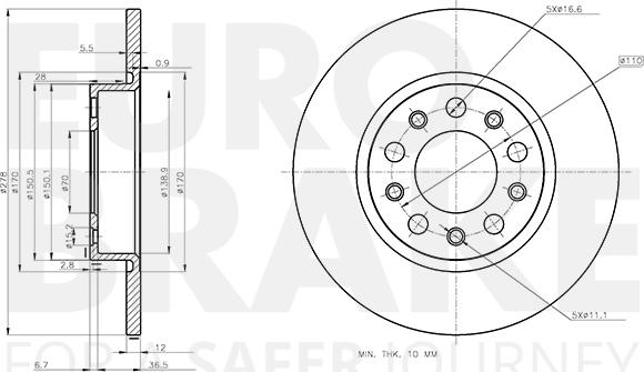 Eurobrake 5815201032 - Гальмівний диск avtolavka.club