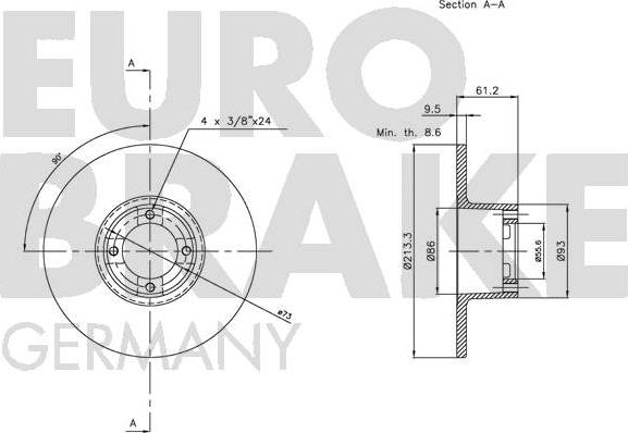 Eurobrake 5815201214 - Гальмівний диск avtolavka.club