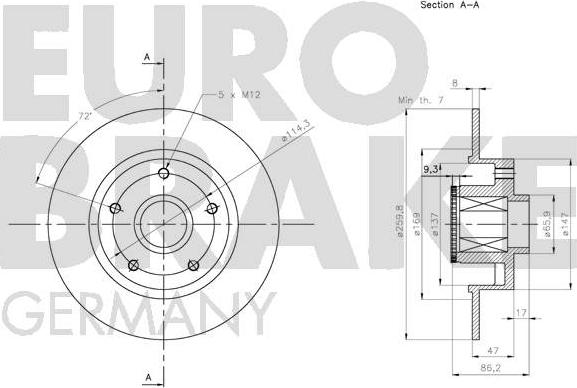 Eurobrake 5815203993 - Гальмівний диск avtolavka.club