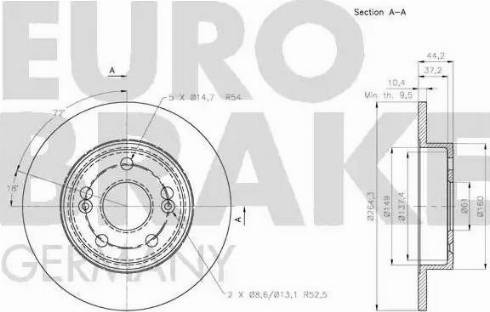 Eurobrake 5815203951 - Гальмівний диск avtolavka.club